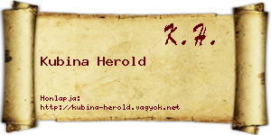 Kubina Herold névjegykártya